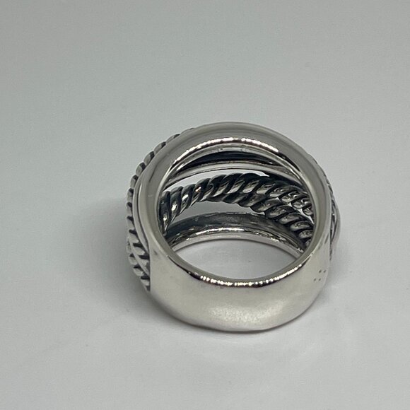 David Yurman Sterling Silver Crossover Ring - Picture 4 of 11